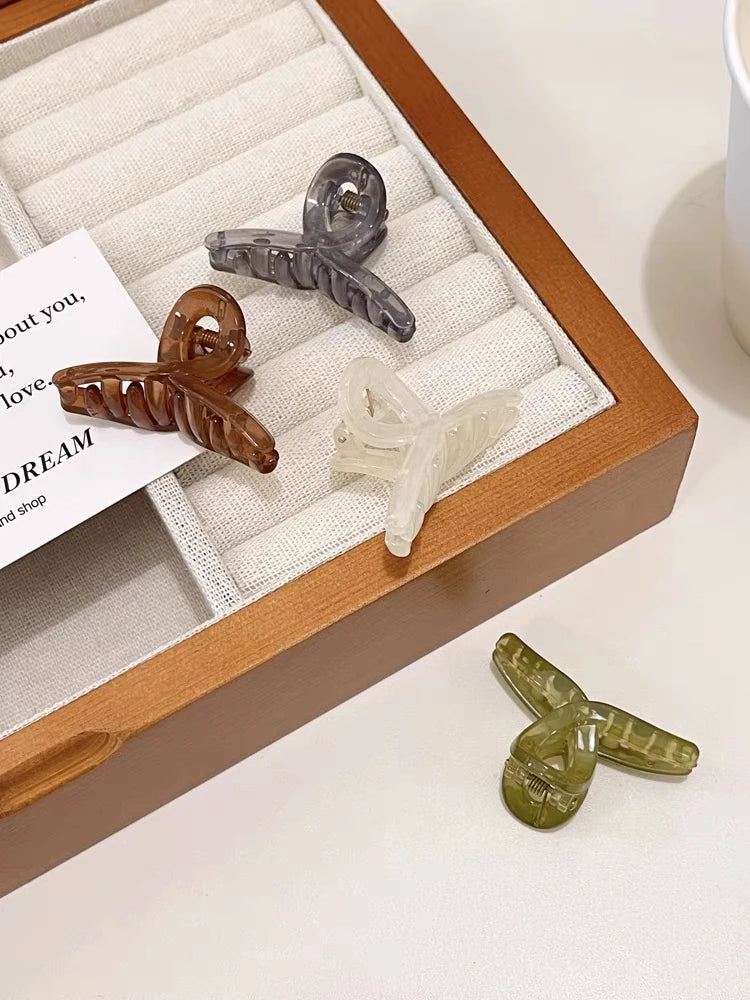 Mini Jelly Color Hair Clips Set
